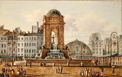 Vue de la place et de la fontaine du Marché des Innocents, Paris, c.1810 - Victor Jean Nicolle